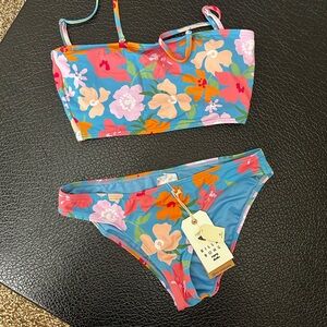 Billabong Summer Field Lowride Bikini - Blue and Pink